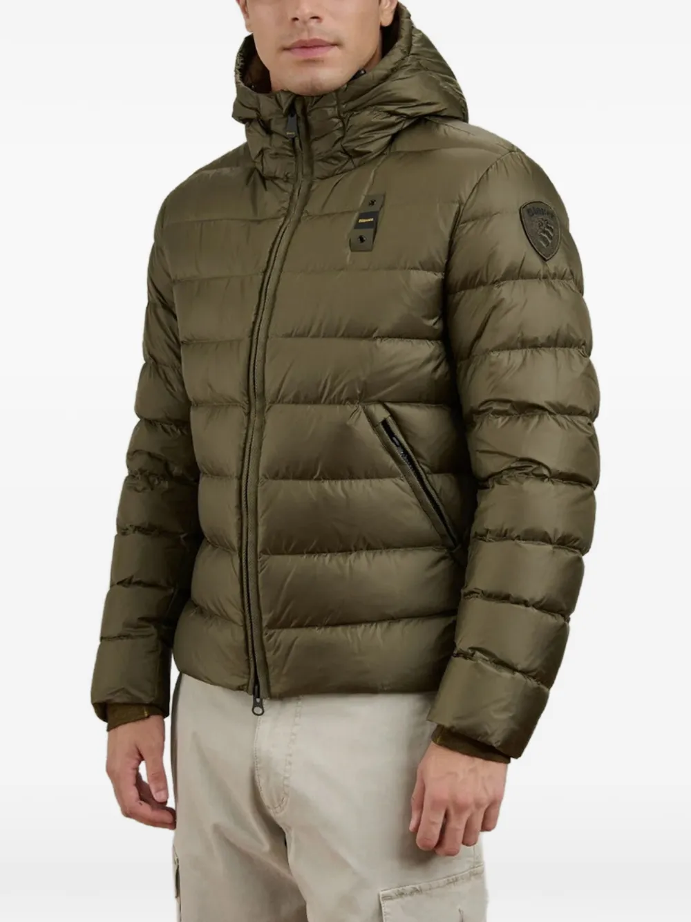 Blauer Gevoerd jack met capuchon Groen