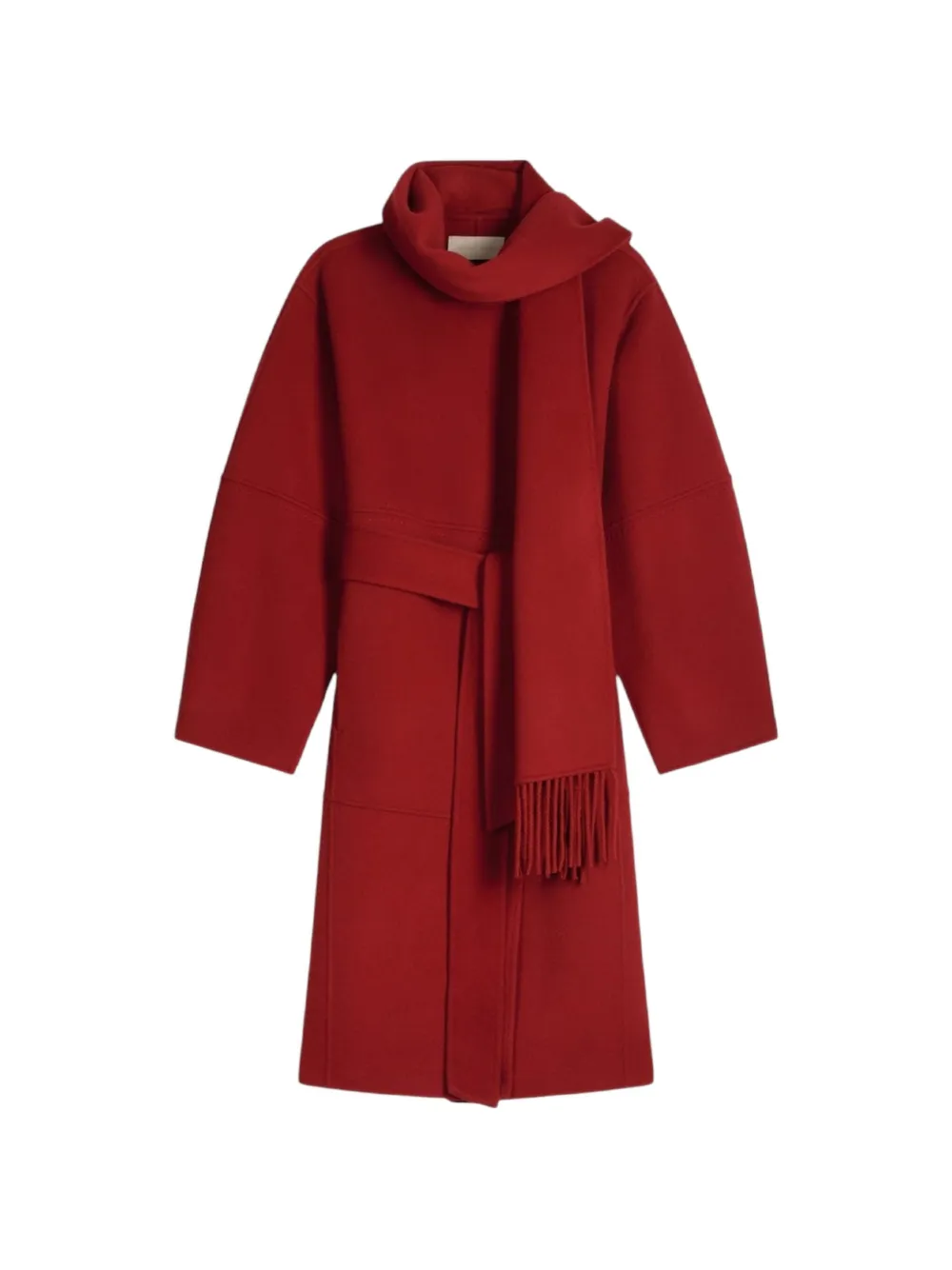 Vanessa Bruno Helie belted scarf-detail single-breasted coat - Red