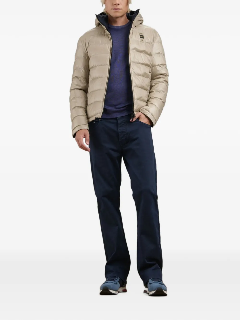 Blauer Jack met capuchon Blauw