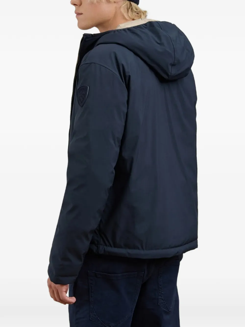 Blauer Jack met capuchon Blauw