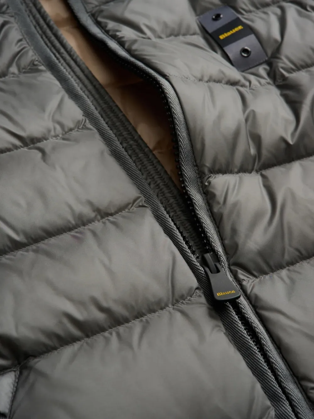 Blauer Gevoerd jack met capuchon Grijs