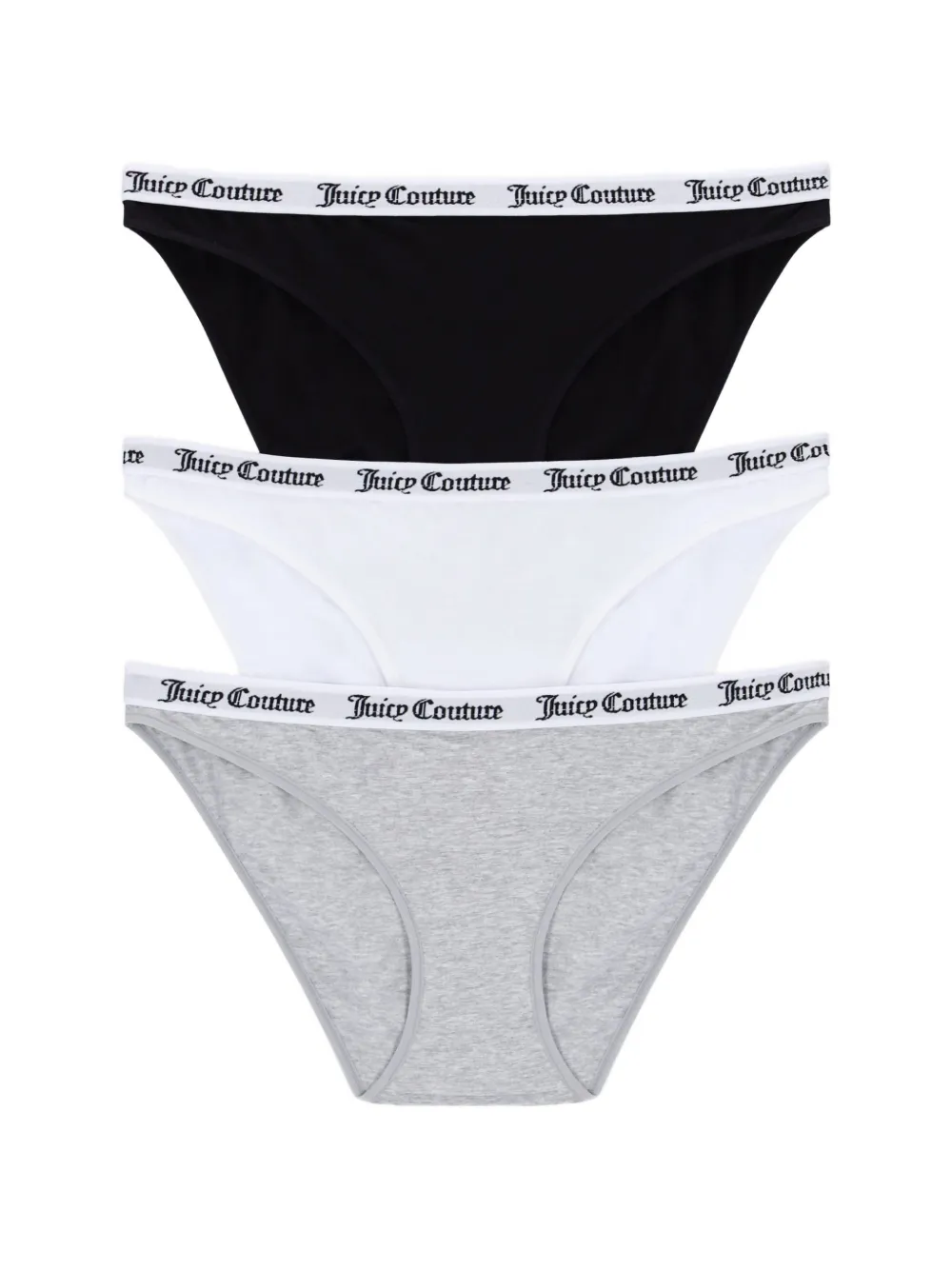 Juicy Couture Slip con logo in vita (3 pezzi) - Nero