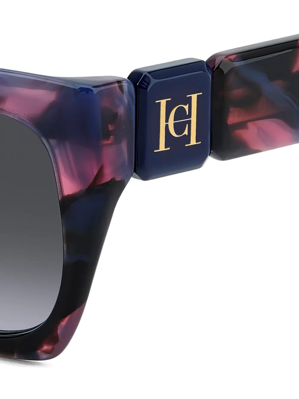 Carolina Herrera Zonnebril met vierkant montuur en schildpad-effect Blauw