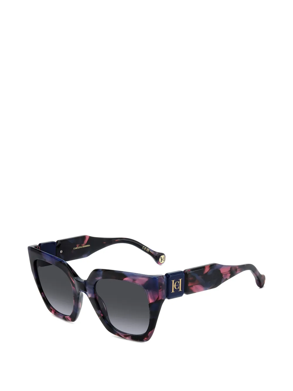 Carolina Herrera Zonnebril met vierkant montuur en schildpad-effect Blauw