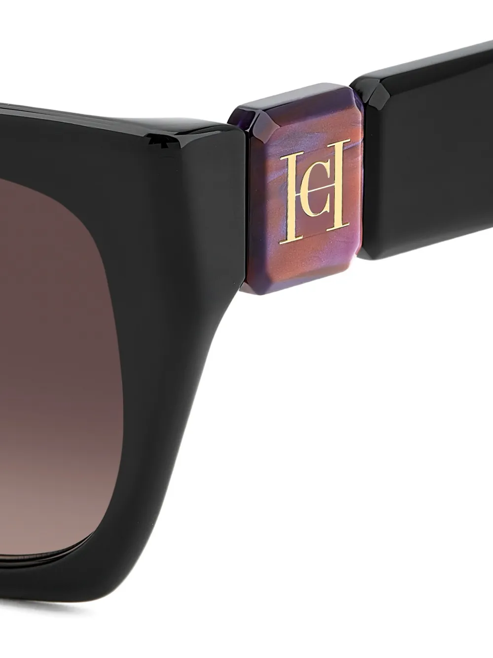 Carolina Herrera Zonnebril met geometrisch montuur en monogramplakkaat Zwart