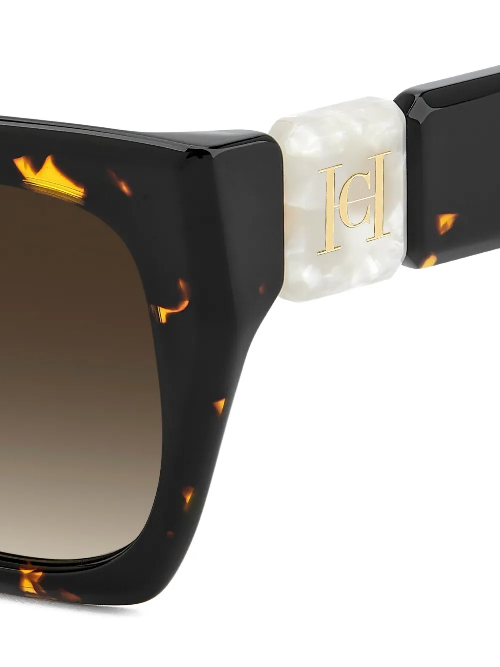 Carolina Herrera Zonnebril met vierkant montuur en schildpad-effect Bruin