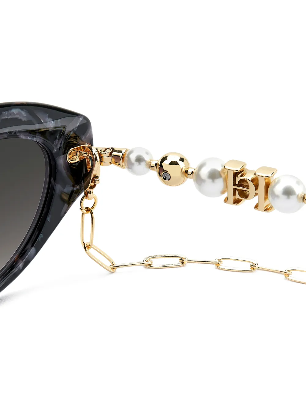 Carolina Herrera Zonnebril met cat-eye montuur en verfraaid met imitatieparels Zwart