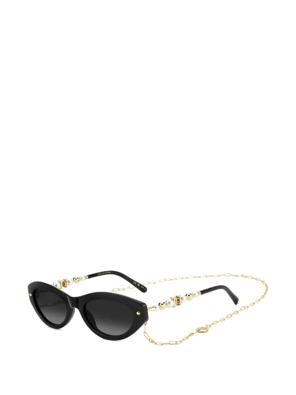 Carolina Herrera Embellished Cat-eye Sunglasses in Black