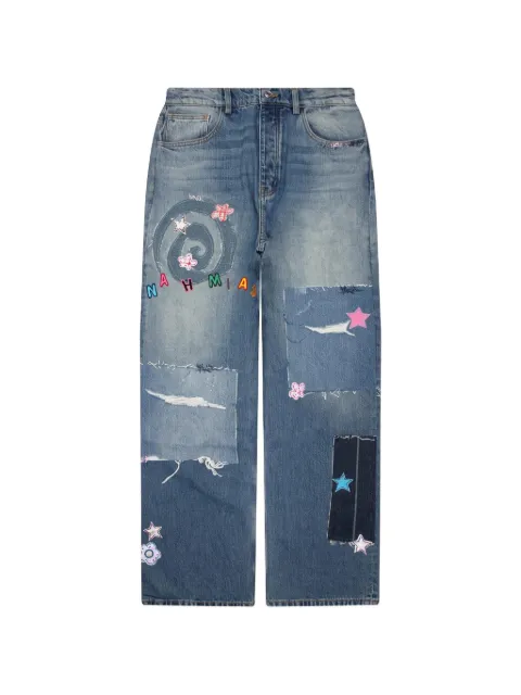 Nahmias Wipeout Novelty logo-patch loose-fit jeans