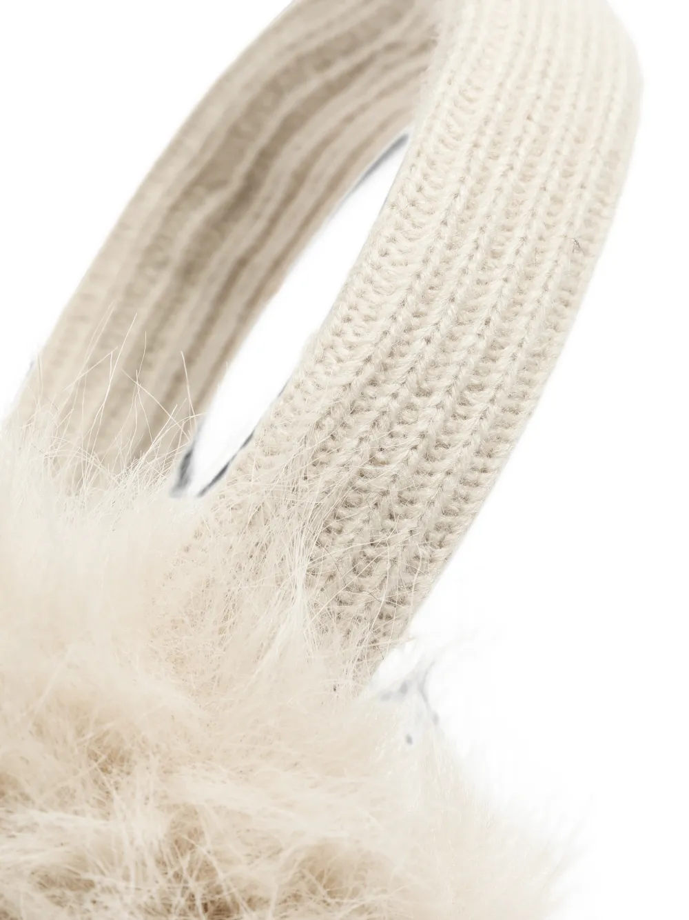 Juicy Couture Oorwarmers met imitatiebont en logo-plakkaat Beige