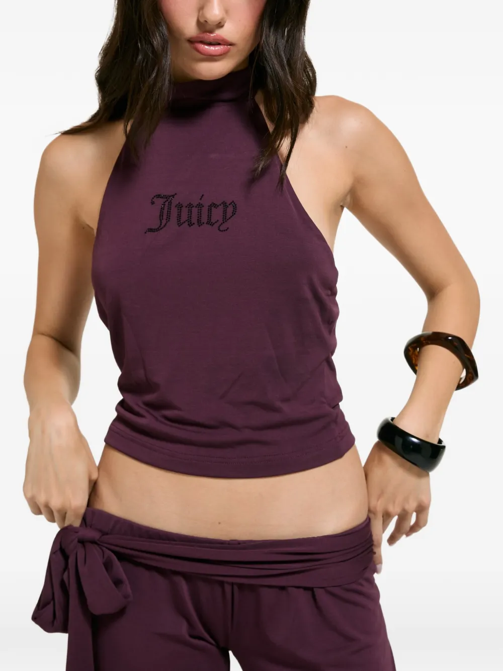 Juicy Couture Tanktop met halternek en verfraaid met logo Rood