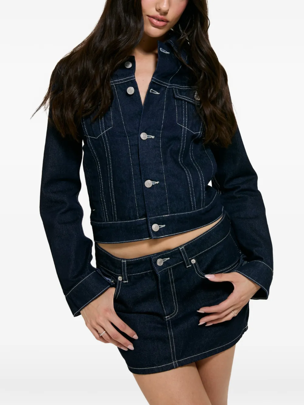 Juicy Couture Denim mini-rok met geborduurd wapenschild Blauw