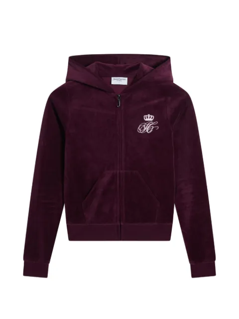 Juicy Couture logo-embroidered zip-fastening hoodie