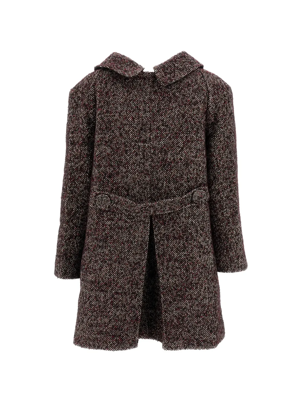 Shushu/Tong Herringbone-pattern Buttoned Coat in Brown, view 2