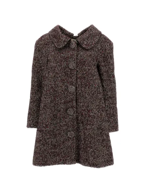 SHUSHU/TONG herringbone-pattern buttoned coat