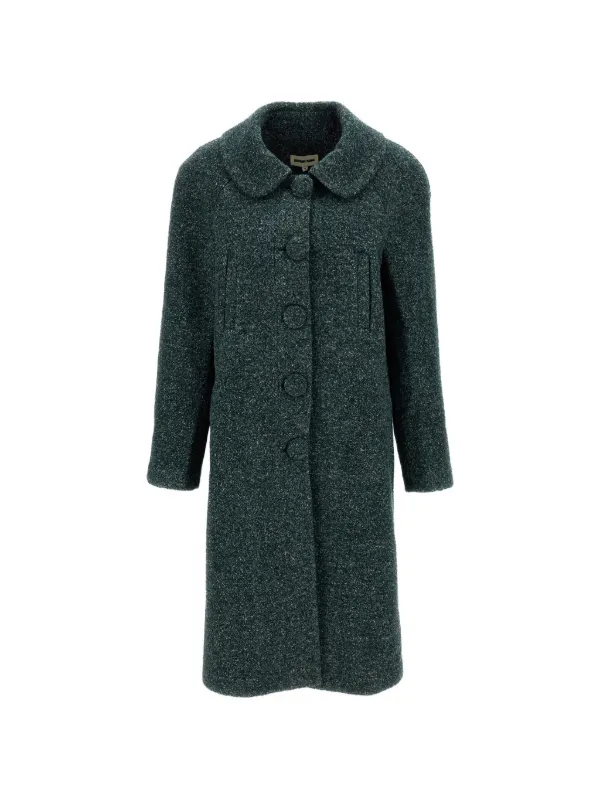 Shushu/Tong Bouclé Single-breasted Coat in Green