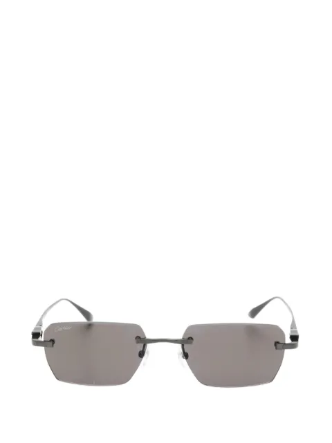 Cartier Eyewear Rahmenlose Sonnenbrille mit eckigen Gläsern