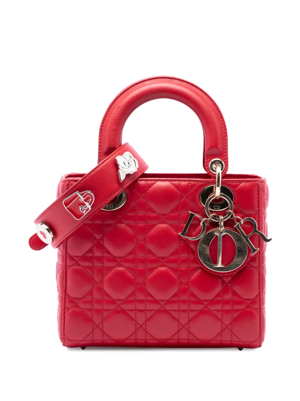 Christian Dior Pre-Owned 2017 kleine Cannage My ABCDior Lady Dior Satchel-Tasche - Rot