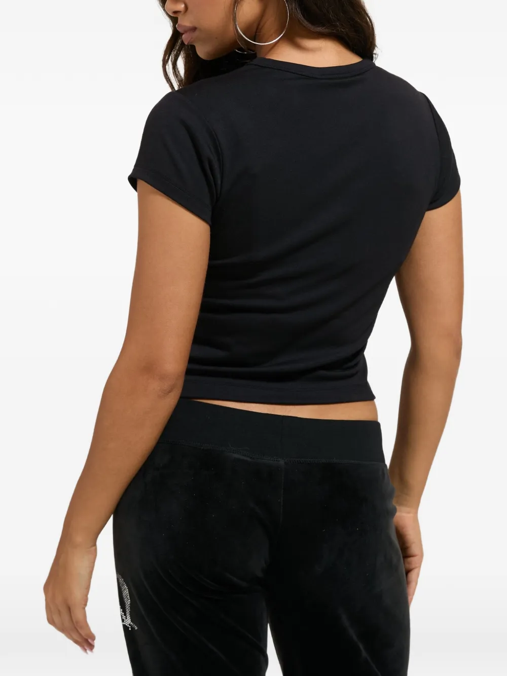 Juicy Couture Old Gothic T-shirt met stras Zwart