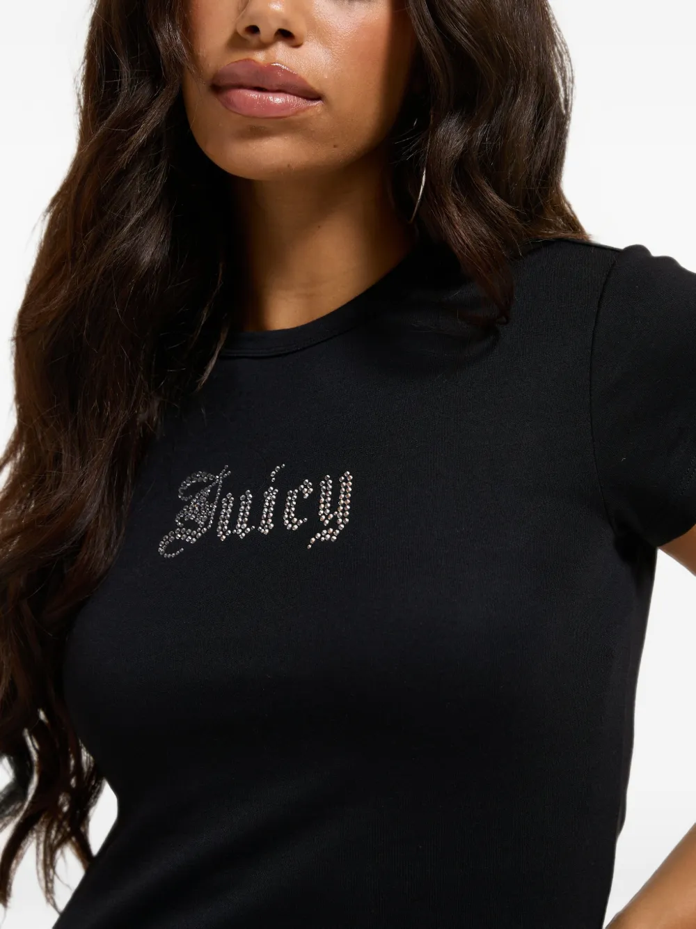 Juicy Couture Old Gothic T-shirt met stras Zwart