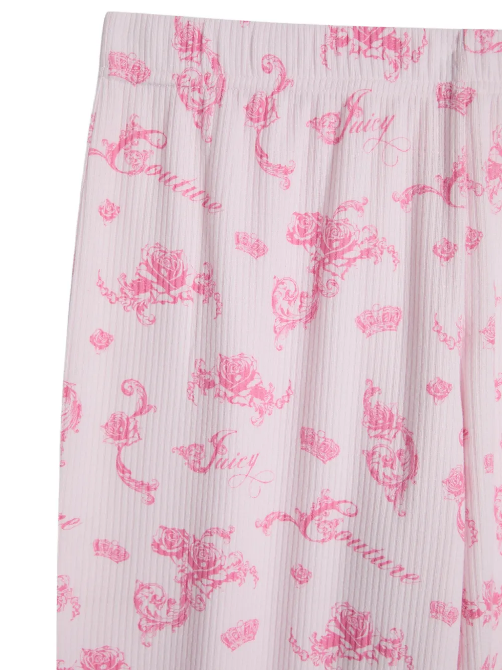 Juicy Couture Driedelige geribbelde pyjama met bloemen-print Roze
