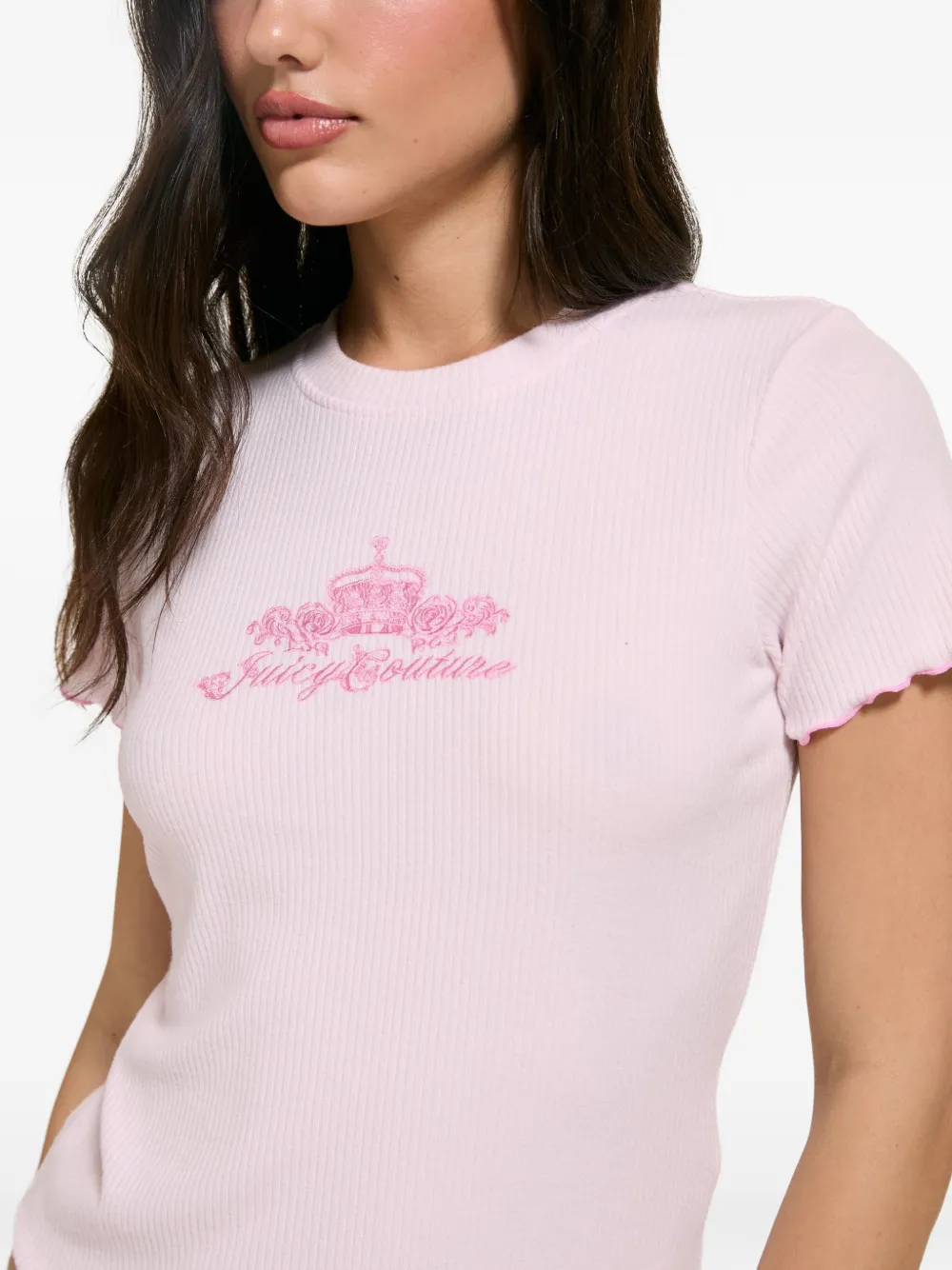 Juicy Couture Driedelige geribbelde pyjama met bloemen-print Roze