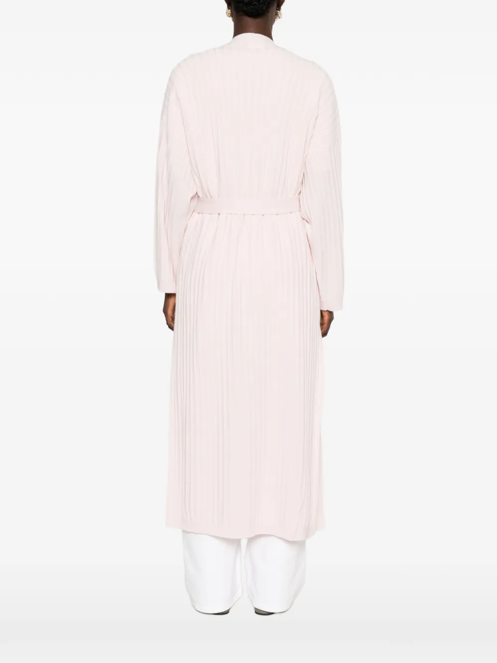 Fabiana Filippi ribbed belted cardigan Roze