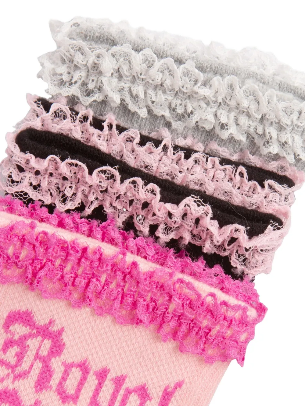 Juicy Couture Drie paar sokken met kanten afwerking Roze