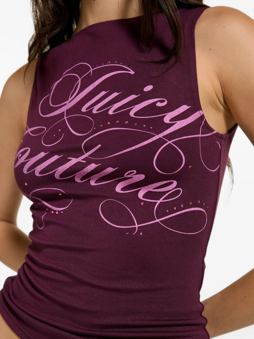 Juicy Couture Tanktop met logoprint Paars