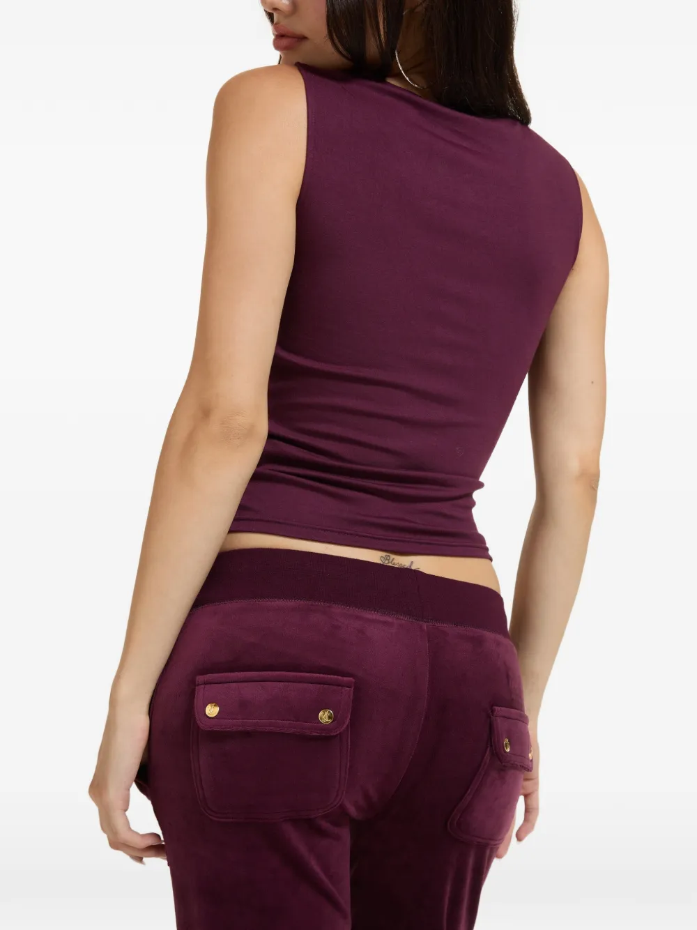 Juicy Couture Tanktop met logoprint Paars