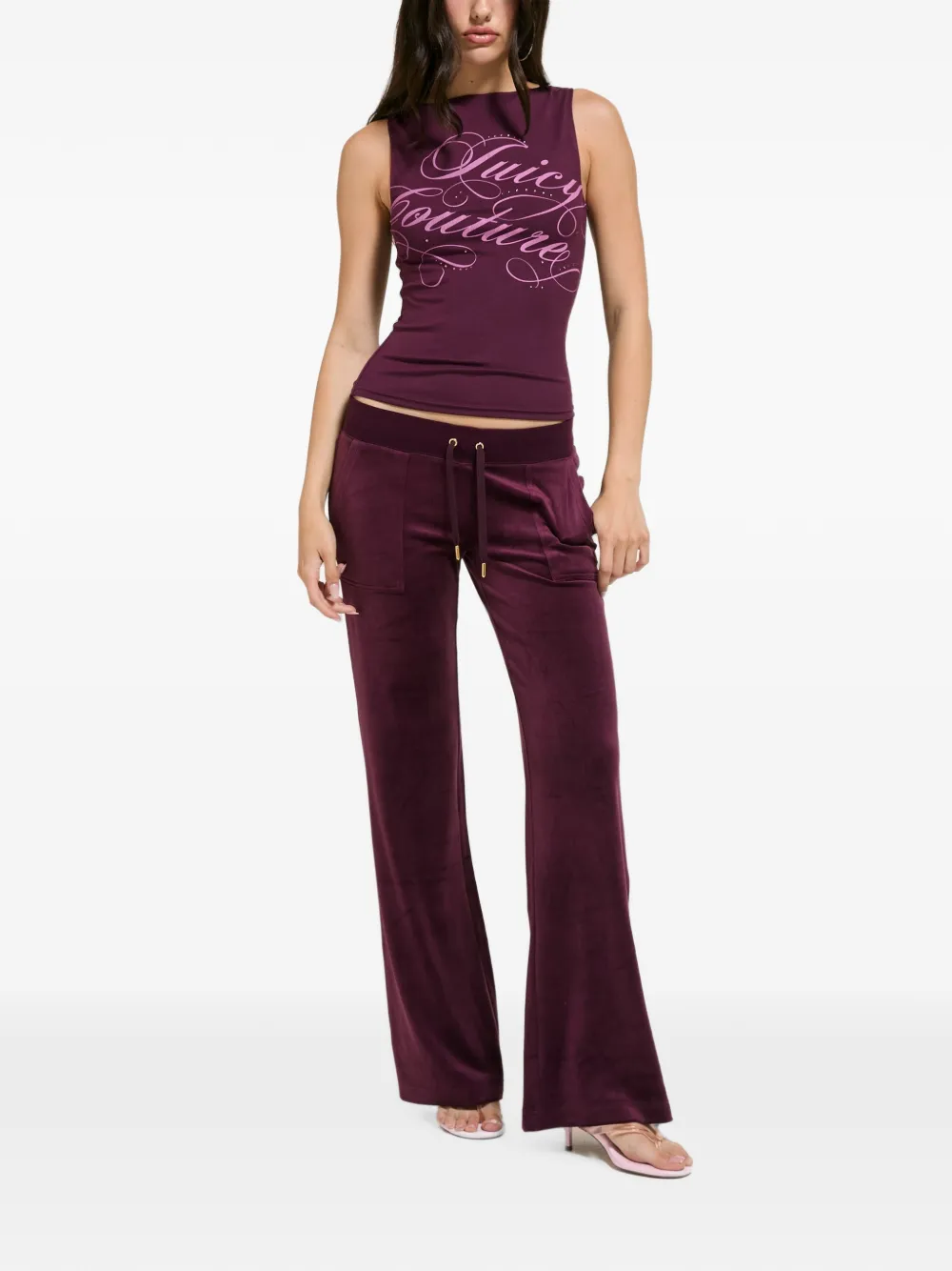 Juicy Couture Tanktop met logoprint Paars