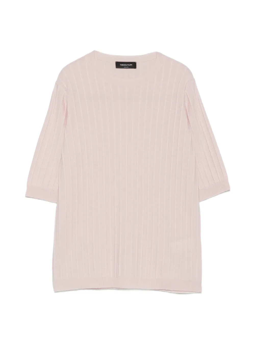 Fabiana Filippi ribbed-knit short-sleeve sweater - Rosa