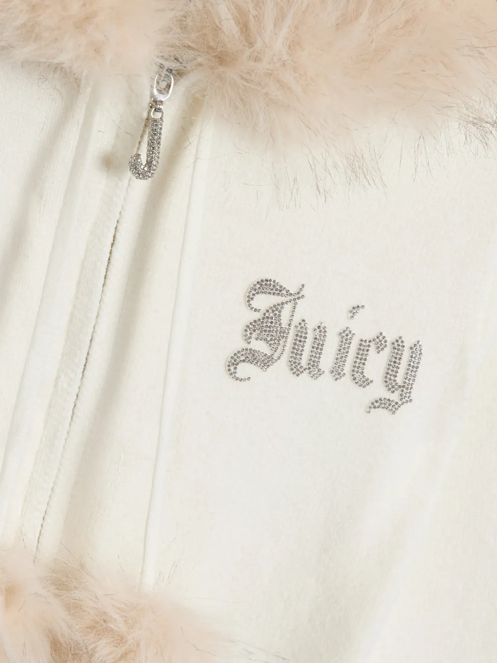 Juicy Couture Hoodie met logo van stras Wit