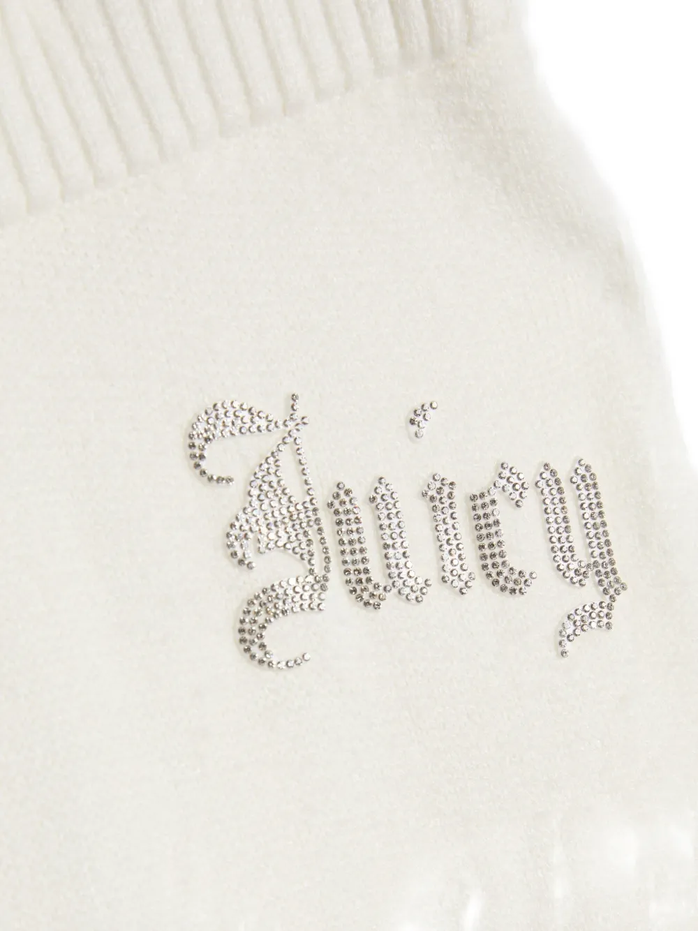 Juicy Couture Gebreide palazzobroek met stras-logo Wit