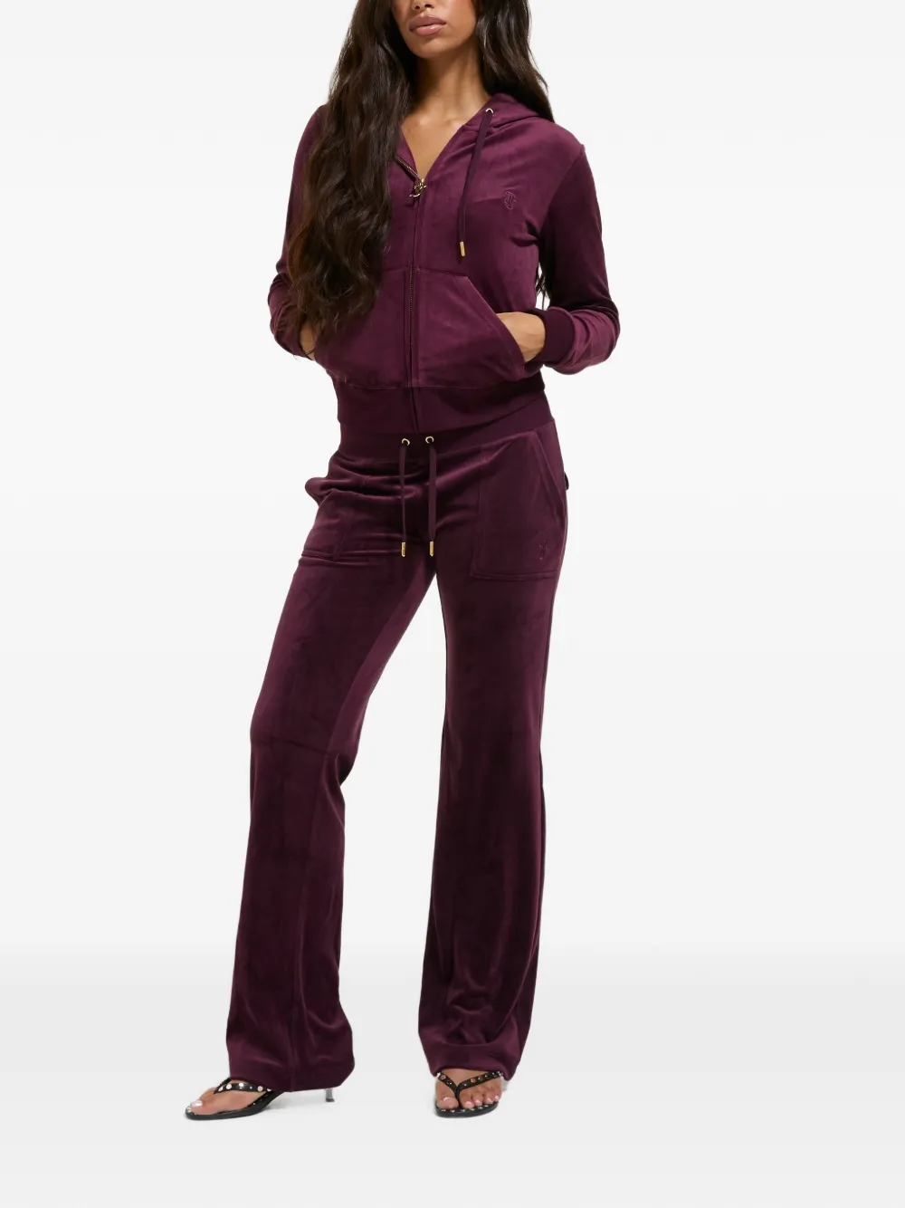 Juicy Couture Del Ray trainingsbroek met fluwelen afwerking Paars