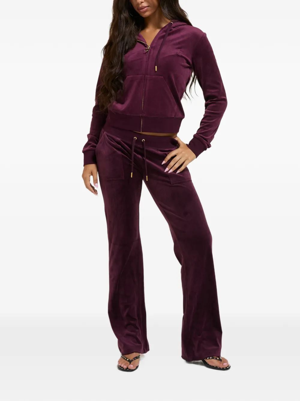 Juicy Couture Del Ray trainingsbroek met fluwelen afwerking Paars
