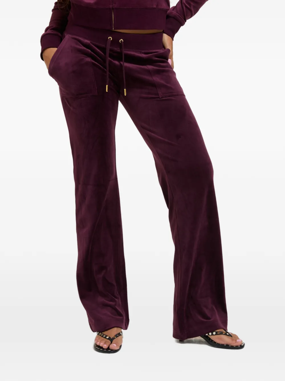 Juicy Couture Del Ray velvet-finish track pants - Viola