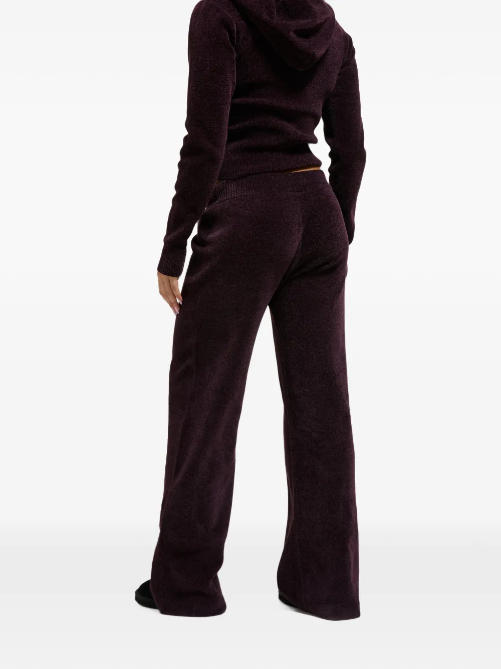 Juicy Couture knit embroidered-logo straight-leg trousers Paars