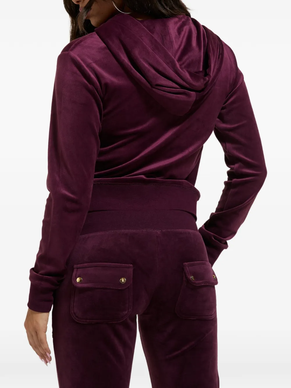 Juicy Couture Robertson fluwelen hoodie met rits Paars
