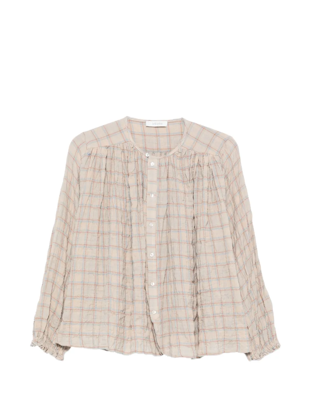 JcSophie Paris check-print seersucker blouse - Toni neutri