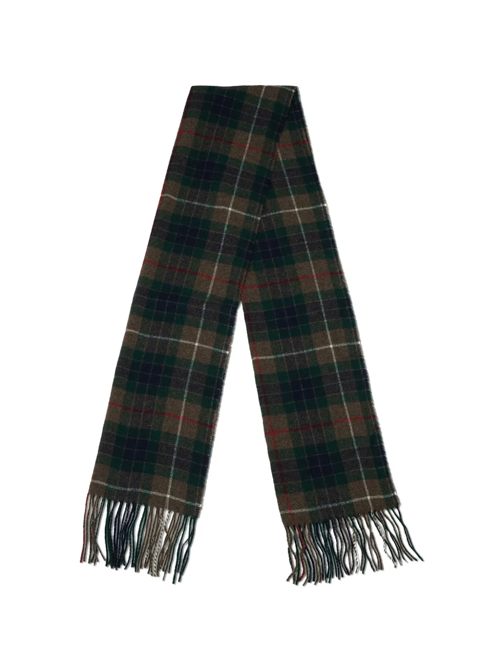 Baracuta check-pattern fringed scarf