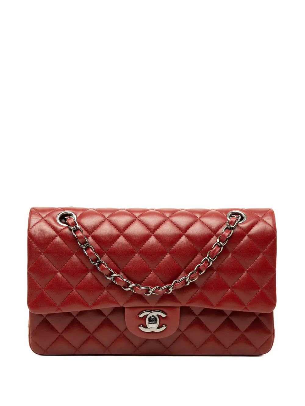CHANEL Pre-Owned 2013-2014 Medium Classic Lambskin Double Flap shoulder bag - Rosso