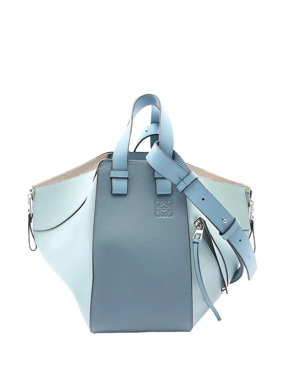 Loewe Pre-Owned 2015-2026 Small Bicolor Calfskin Hammock satchel - Blu