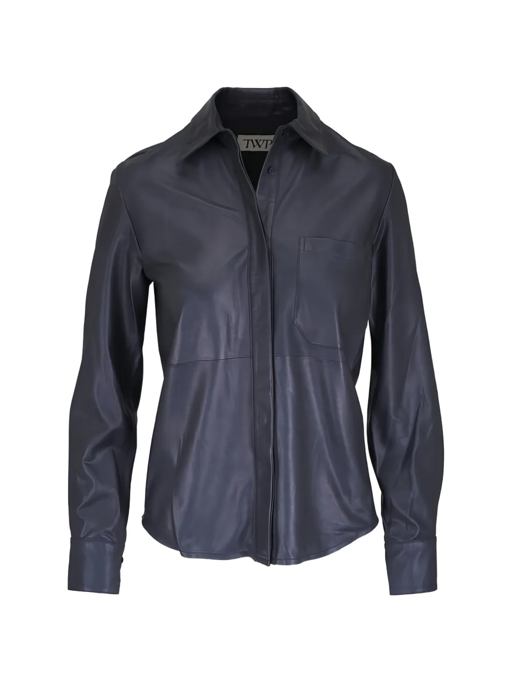 TWP Cowboy Langarmshirt aus Leder - Blau