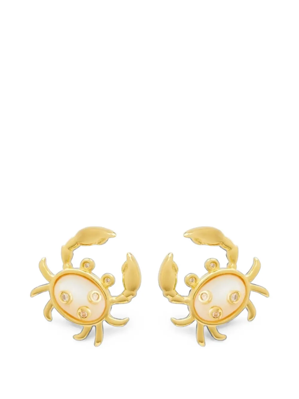 Eshvi mother-of-pearl crab stud earrings