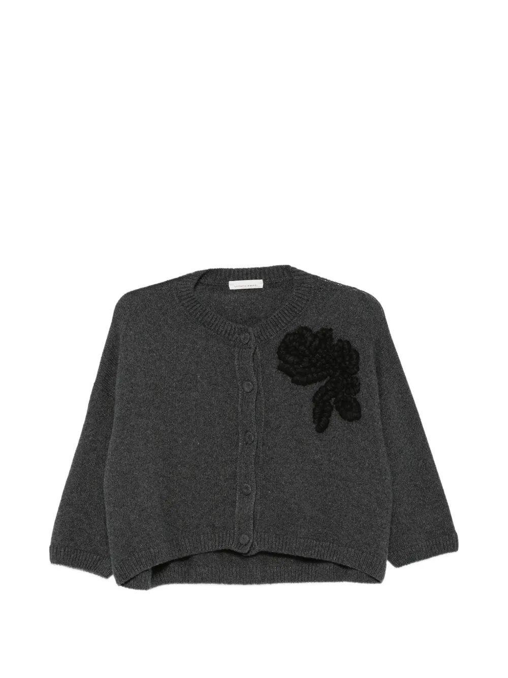 Liviana Conti floral-applique cropped cardigan - Grey