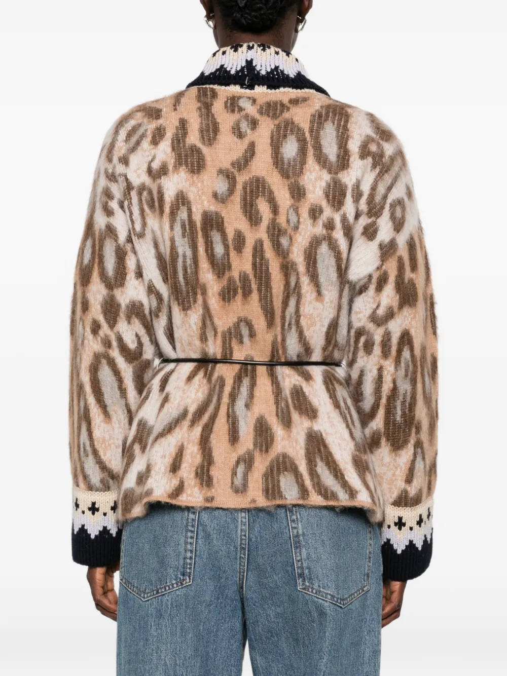 Forte Vest met luipaard-print en ceintuur Beige