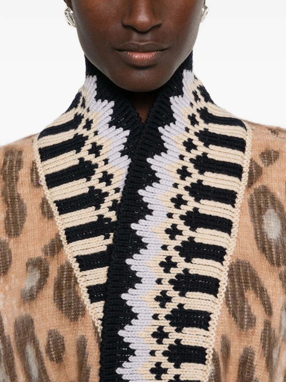 Forte Vest met luipaard-print en ceintuur Beige