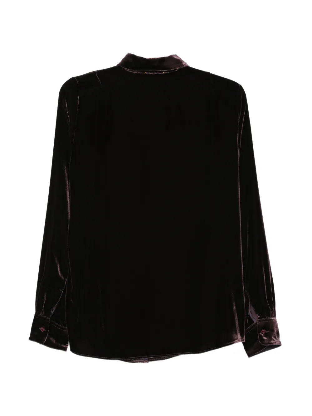 Forte Fluwelen blouse met lange mouwen Paars