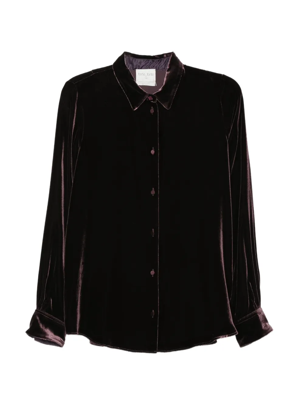 Forte Forte velvet long-sleeves shirt - Violett